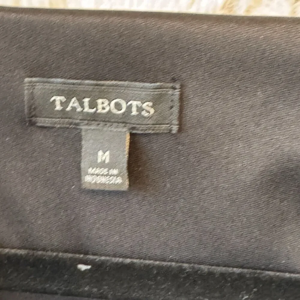 Talbots Dress Size Medium Black Velvet Faux Wrap V Neckline‎ Holiday - Picture 9 of 9